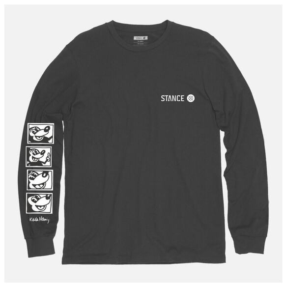 NWOT Disney Stance Mickey Mouse X Keith Haring Black n White Long Sleeve L - Picture 1 of 8